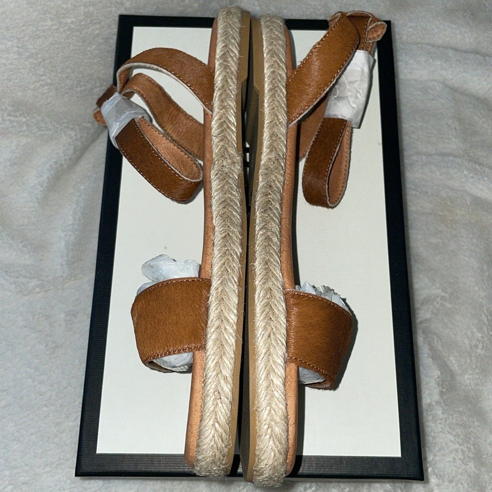 NWT J/SLIDES ROSIE Tan Pony Hair Leather Sandal - Picture 12 of 16